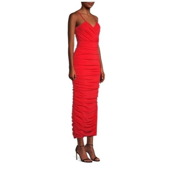 Elliatt Red Pippa Maxi Dress Ruched Midi Bodycon Retails $220 NWT Size XS - Picture 4 of 7